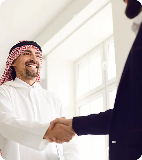 Two men shaking hands