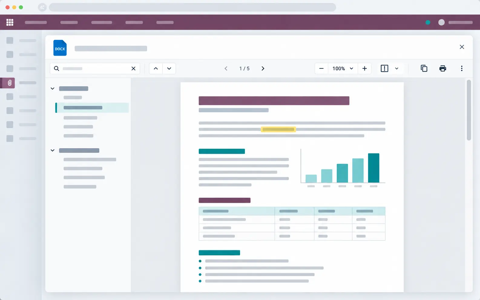 Word document preview inside Odoo